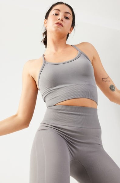 Jakar Desenli Spor Sütyen Gri