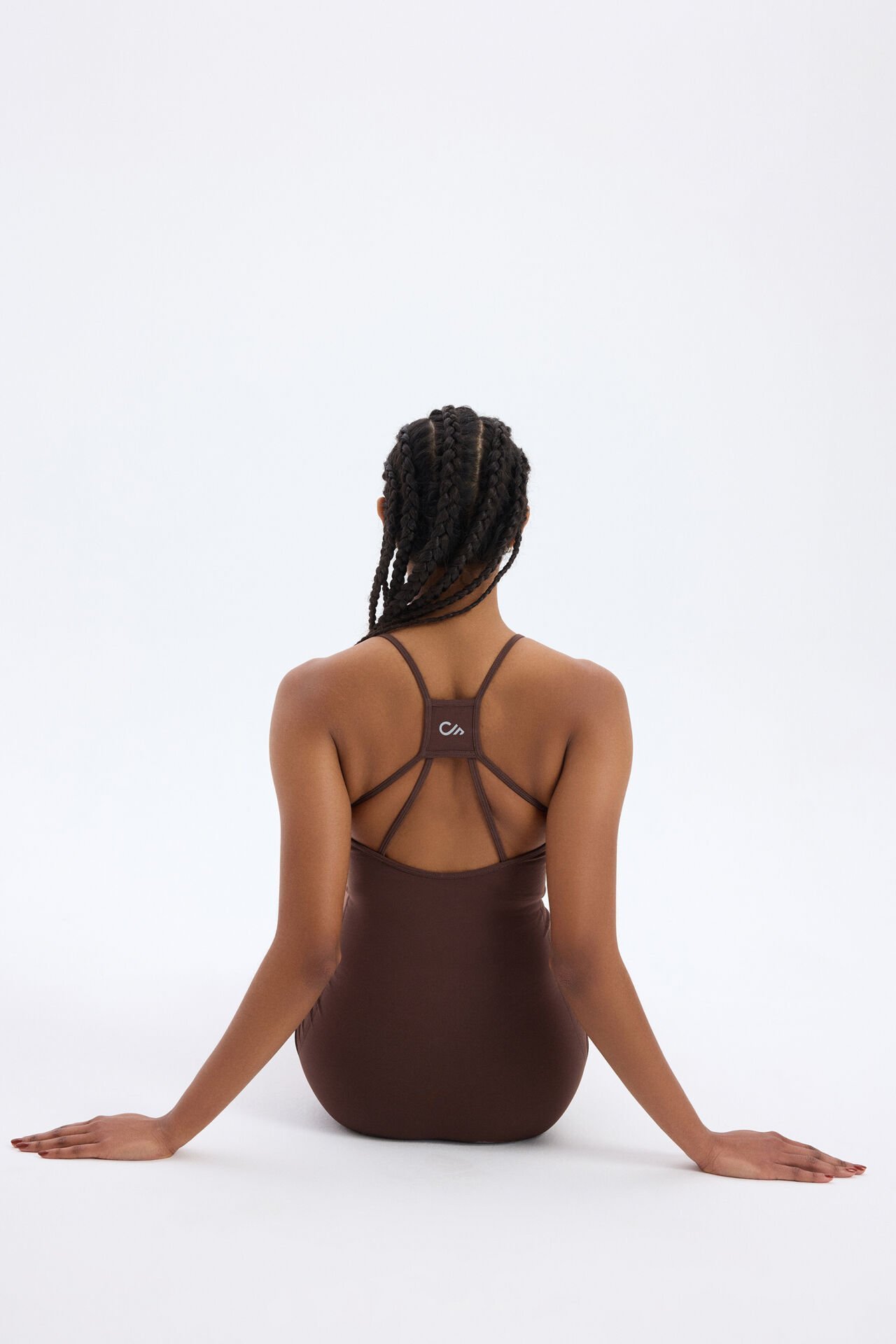 İp Askılı Sırtı Çapraz Detaylı Şort Tulum Kakao Kahve