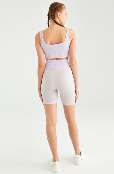 Dikişsiz Bisikletçi Şortu Lila Yeşil