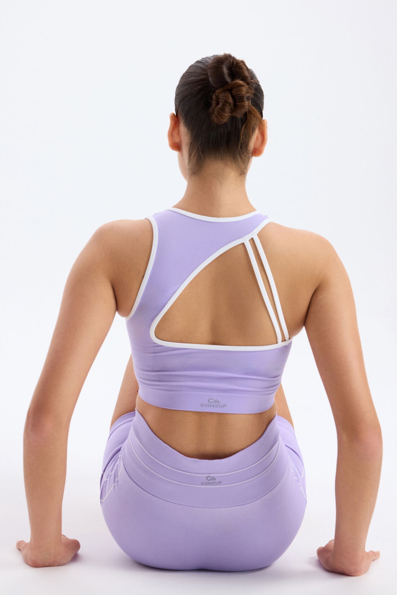 Çizgi Detaylı Biyeli Sporcu Sütyeni Ametist Moru