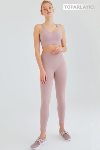 Dikişsiz Toparlayıcı Tayt Gül Kurusu