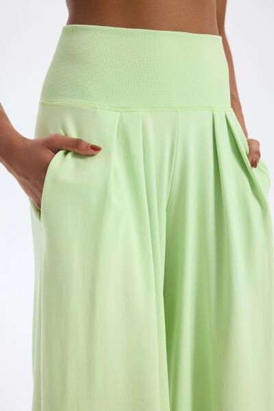 Cepli Culotte Pantolon Buz Yeşili