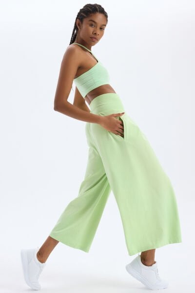 Cepli Culotte Pantolon Buz Yeşili