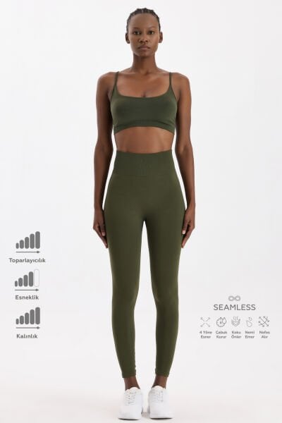 Toparlayıcı Tayt Koyu Yaprak Yeşili