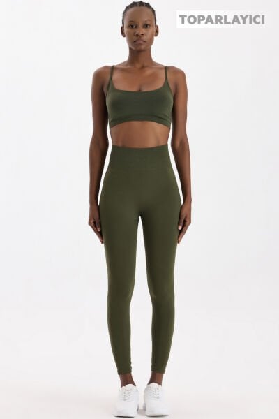 Toparlayıcı Tayt Koyu Yaprak Yeşili