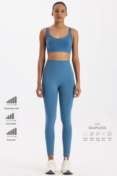 Toparlayıcı Tayt Kozmoz Mavi