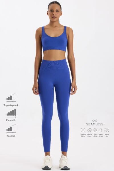 Basic Spor Hafif Tayt Cobalt