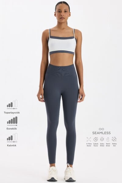 Basic Spor Hafif Tayt Karbon Gri