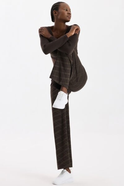 Ekose Pantolon Kahve