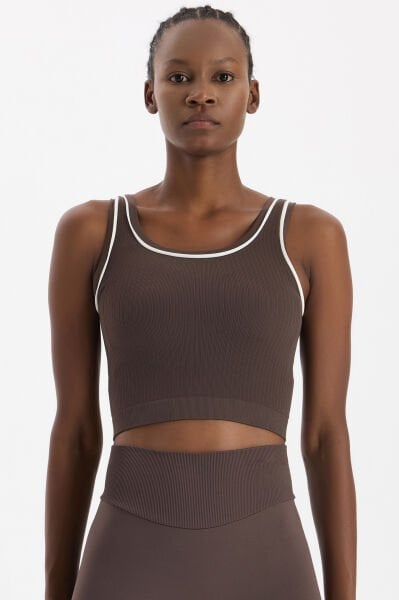 Kontrast Biyeli Fitilli Atlet Kakao Dansı