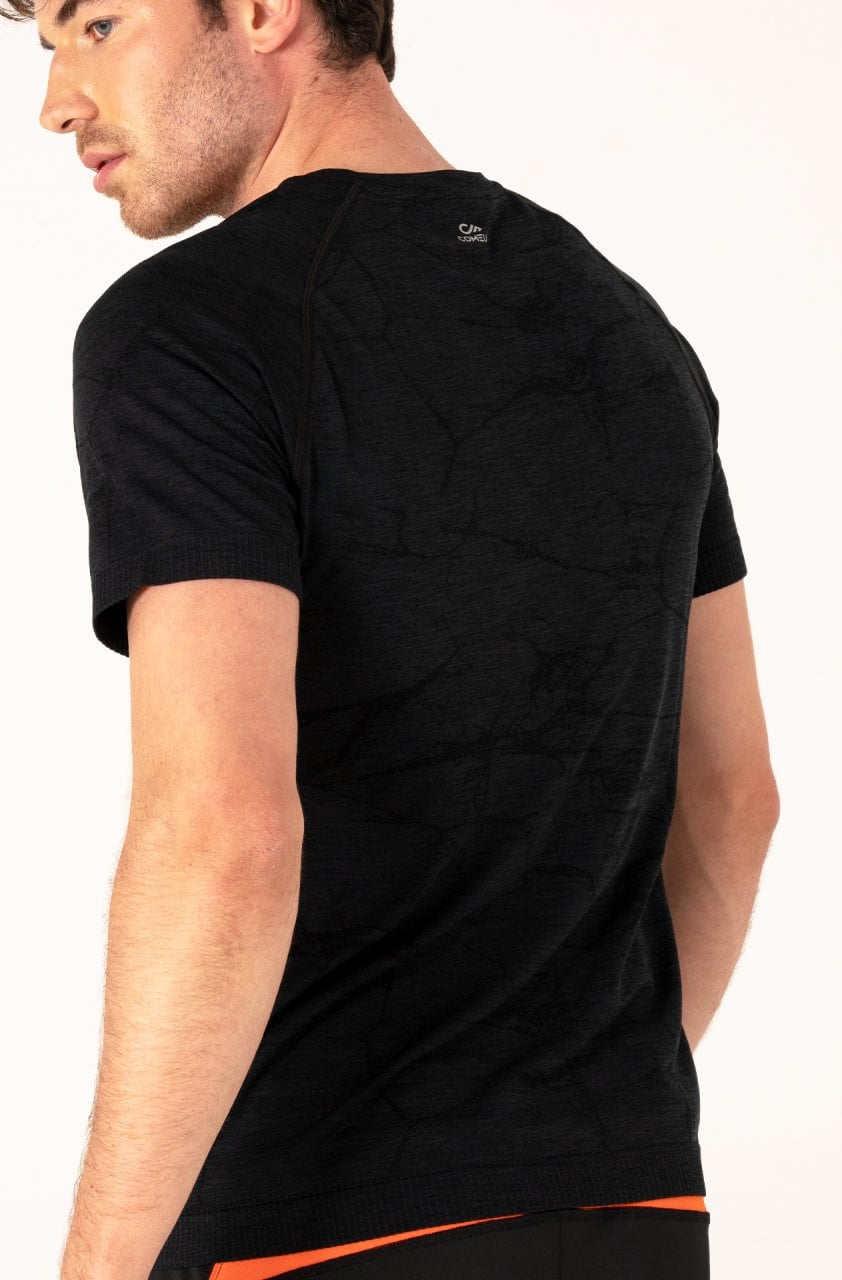 Erkek Spor Tişört Siyah Melanj