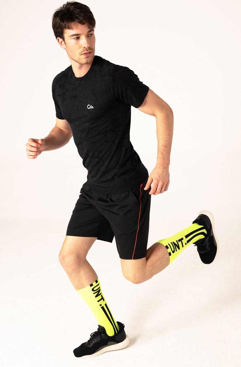 Erkek Spor Tişört Siyah Melanj