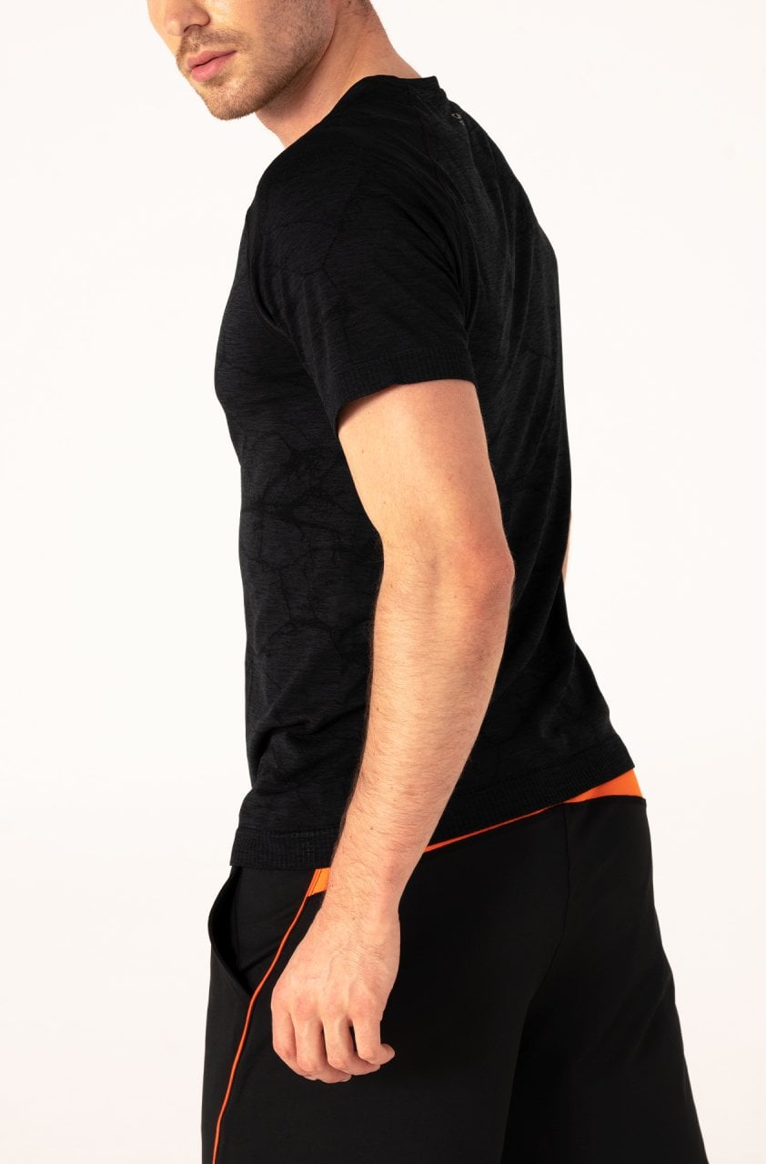 Erkek Spor Tişört Siyah Melanj