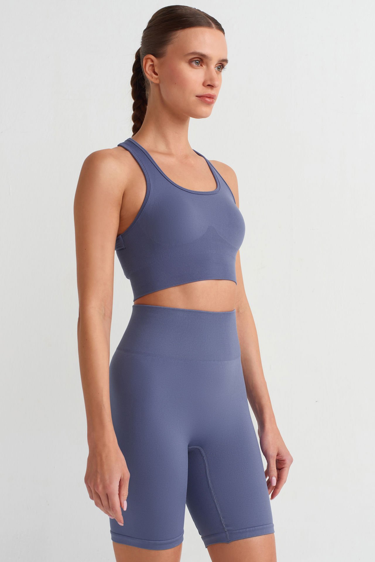 Toparlayıcı Biker Şort Kılıçbalığı Mavi