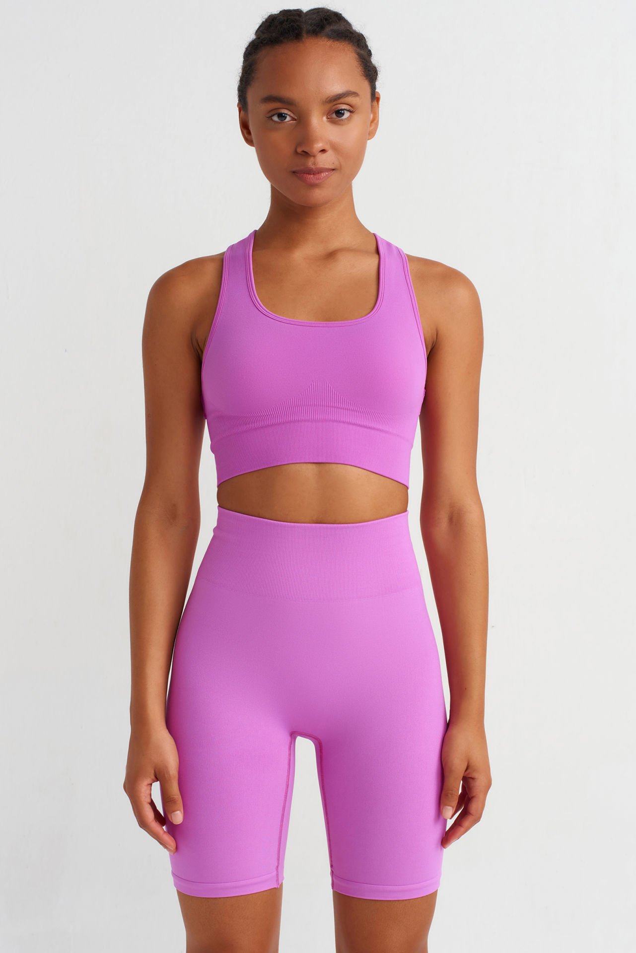 Toparlayıcı Biker Şort Orkide Pembe