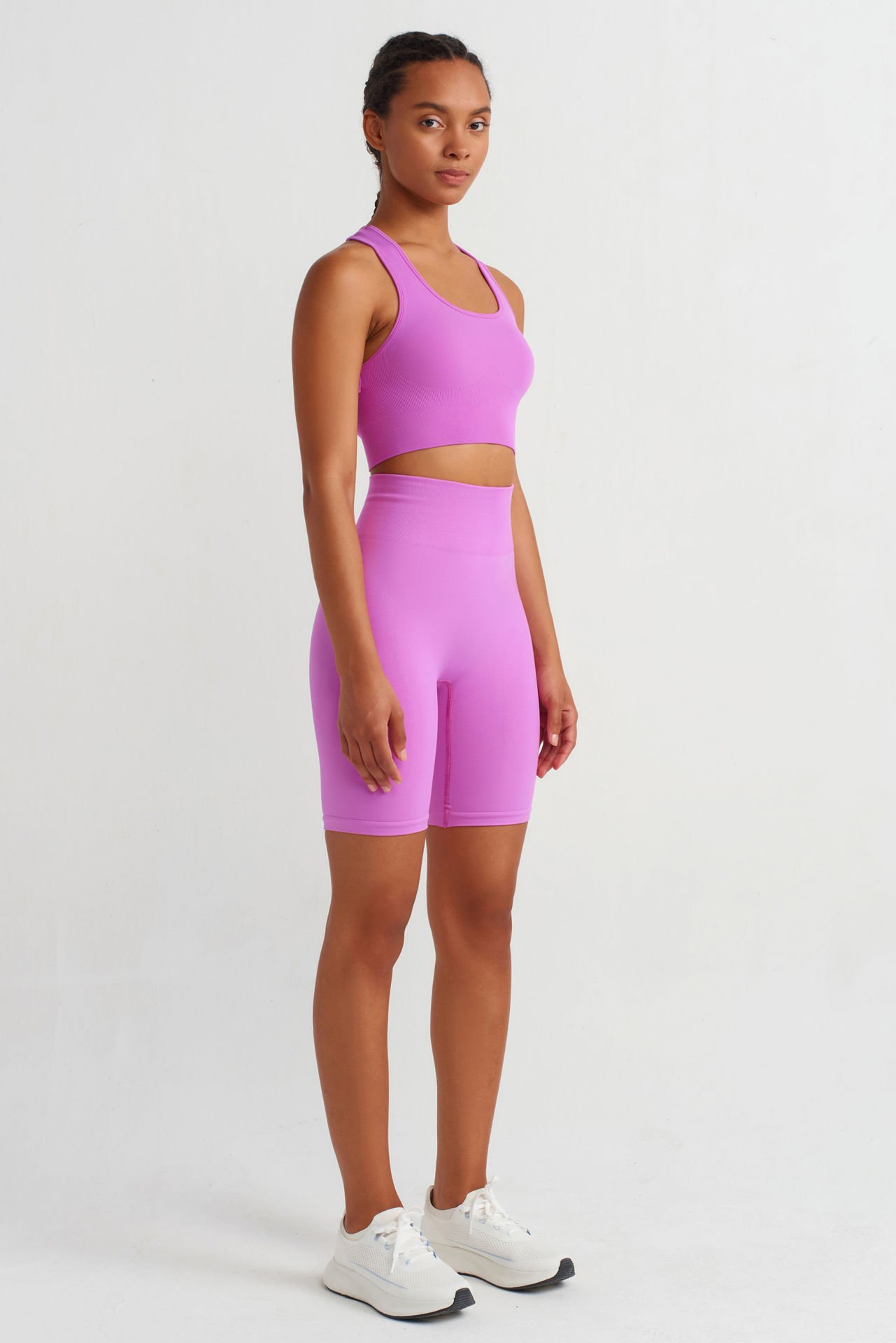 Toparlayıcı Biker Şort Orkide Pembe