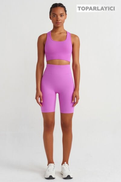 Toparlayıcı Biker Şort Orkide Pembe